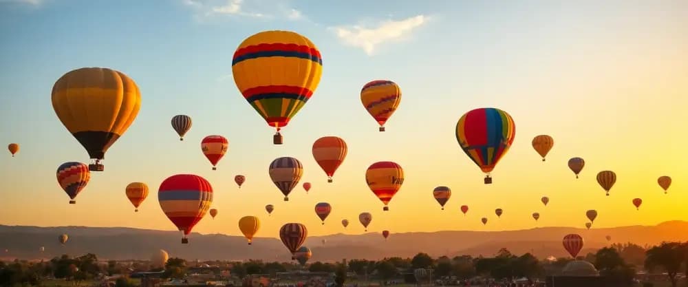 Festival de globos en el aire