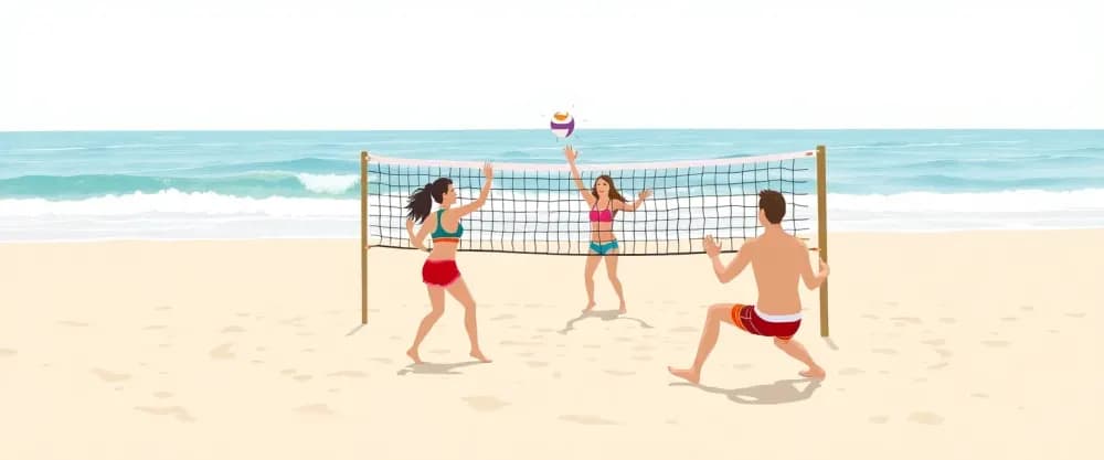 Jouer au volleyball à la plage